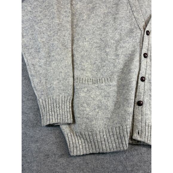 Vintage 80s 90s Pendleton Cardigan Mens XL Gray Shetland Wool Preppy Minimalist - Picture 2 of 7